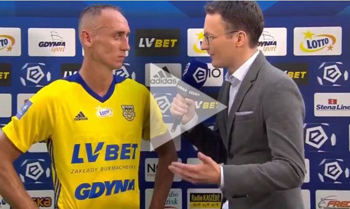 Wywiad w przerwie meczu z kapitanem Arki Gdynia... :D [VIDEO]